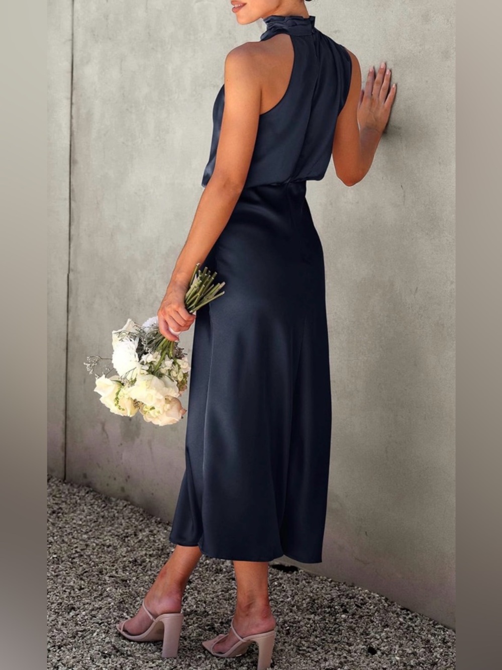 Pretty Garden Satin Maxi Dress, NWT! - Picture 2 of 8
